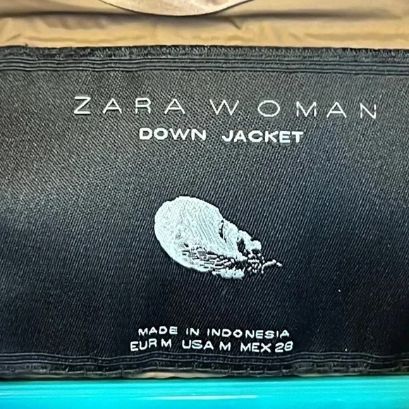 Zara woman down and Feather jacket Coat md gold high collar warm Belted Winter - Picture 5 of 8